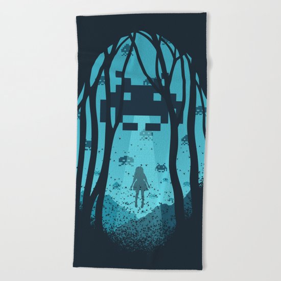 8 Bit Invasion Beach Towel
