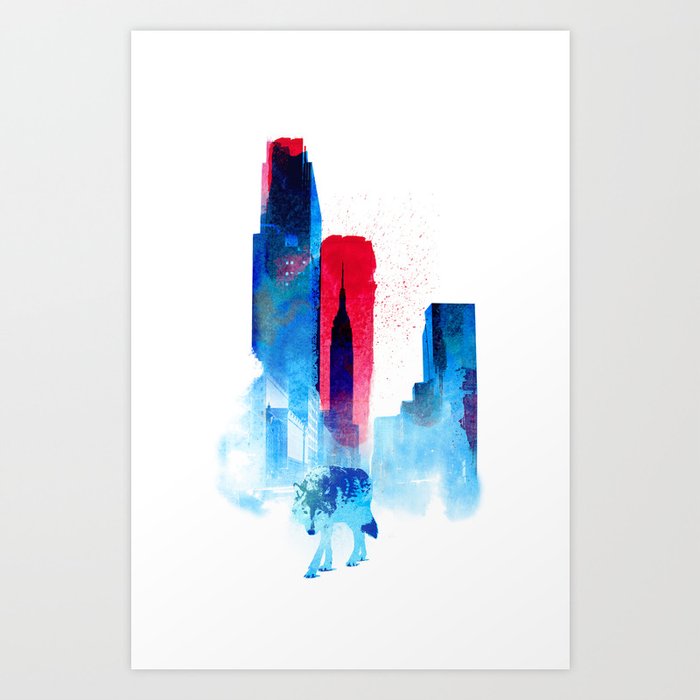 Discover the motif THE WOLF OF THE CITY by Robert Farkas as a print at TOPPOSTER
