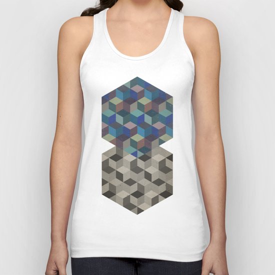 Dimension in blue Unisex Tank Top
