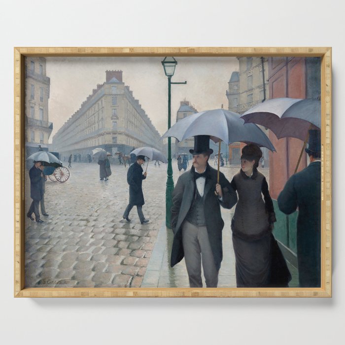 Paris Street Rainy Day (1877) Serving Tray