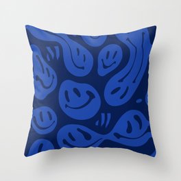 Cool Blue Melted Happiness Throw Pillow