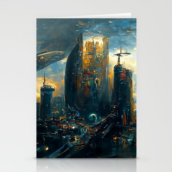 Postcards from the Future - Alien Metropolis Stationery Cards