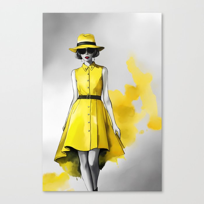 Yellow Dress 1 (Modified Series no. 33) Canvas Print