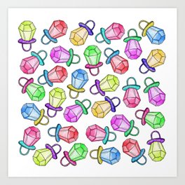 Retro 80's 90's Neon Colorful Ring Candy Pop Art Print