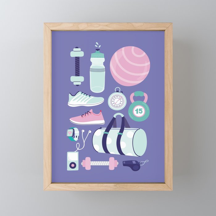 Get Fit Framed Mini Art Print