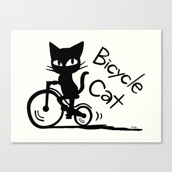 Bicycle Cat Canvas Print