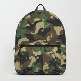 Ice Hockey Player Camo Woodland Forest Camouflage Pattern Backpack