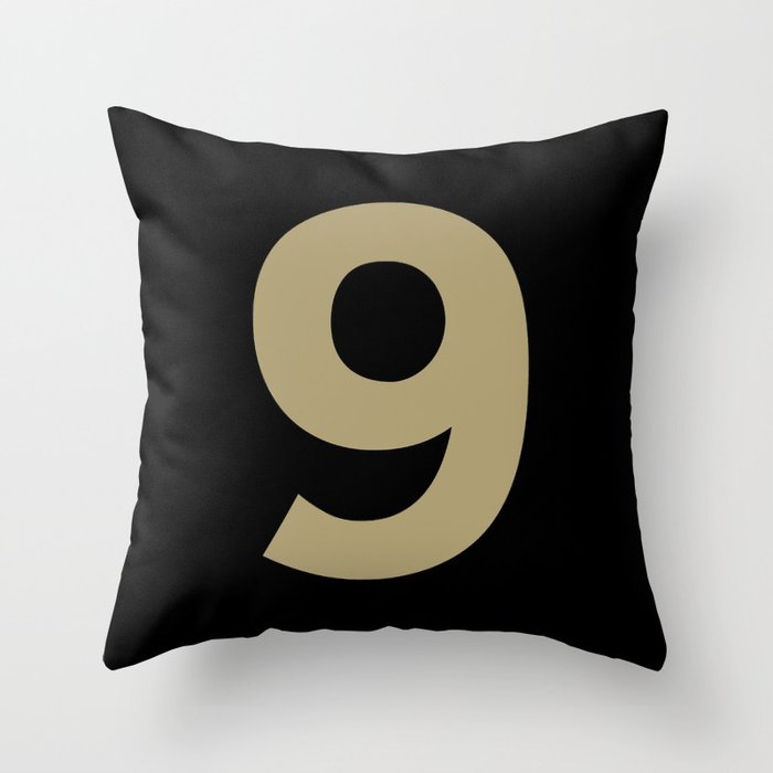 Number 9 (Sand & Black) Throw Pillow