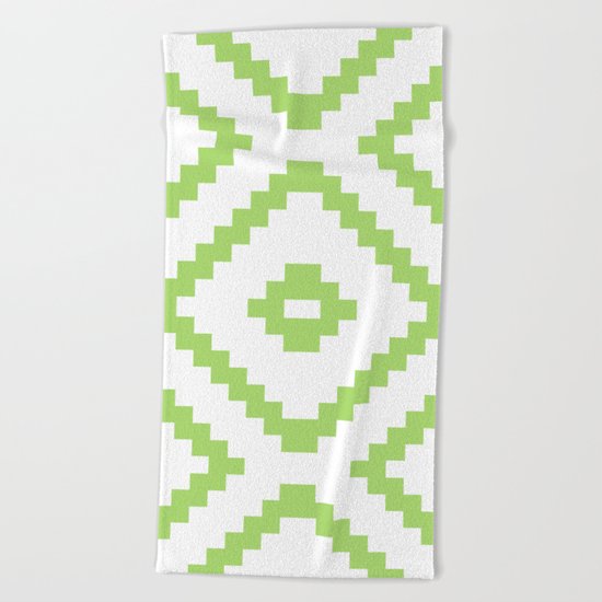 green pattern Beach Towel