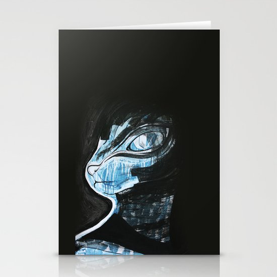 Cat Blue Stationery Cards