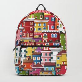 Burano, Italy Backpack | Graphicdesign, Village, Burano, Island, Digital, Venicelagoon, Country, Houses, Italy, Colorful 