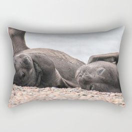 Argentina Photography - Southern Elephant Seals Laying On The Beach Rectangular Pillow