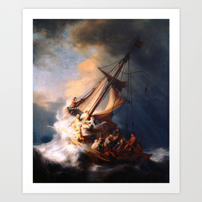 The Storm On The Sea Of Galilee Painting By Rembrandt Art Print