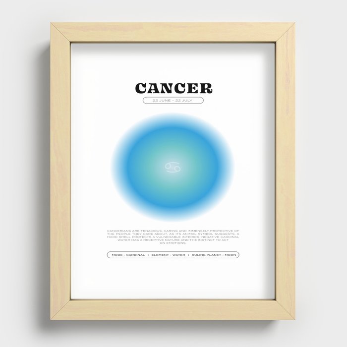 Cancer Zodiac Aura Print Recessed Framed Print