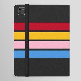 4 Colorful Abstract 70s Style Retro Stripes on Black - Nuulah iPad Folio Case