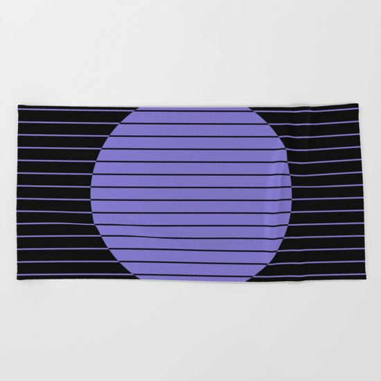 Difference (Minimalistic, pastel blue and black, geometric design) Beach Towel
