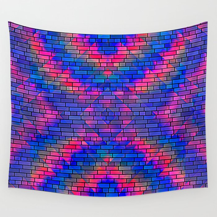 Red violet blue masonry  Wall Tapestry