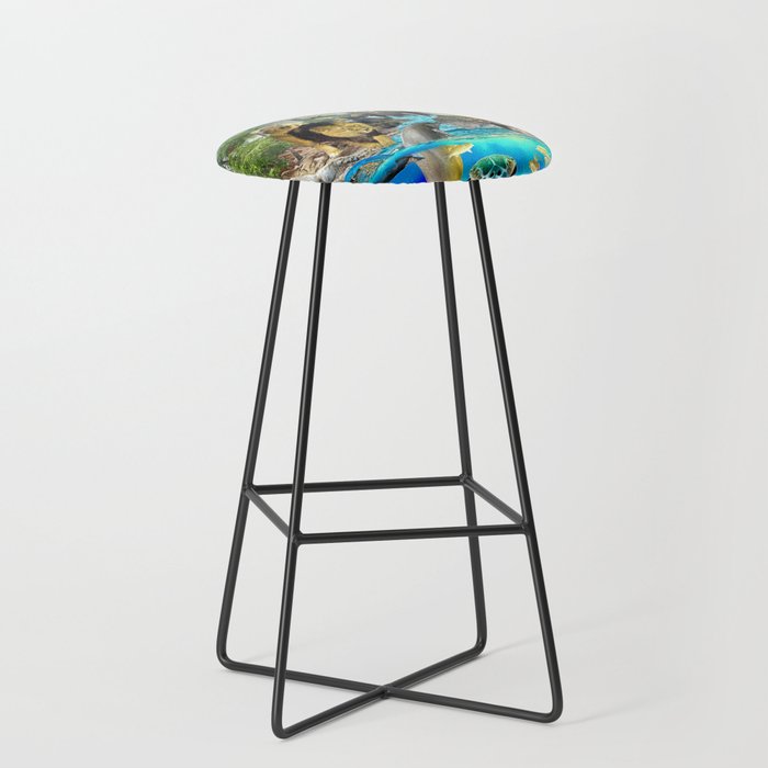 Underwater African Animal Animals Scene Bar Stool