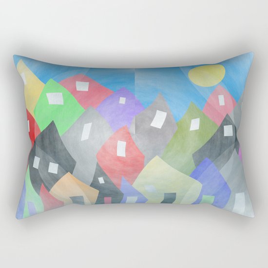 Whimsical Town Rectangular Pillow