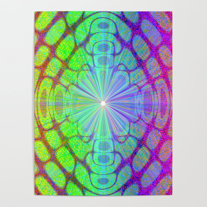 Colorful Psychedelic Abstract Fractal Pattern  Poster