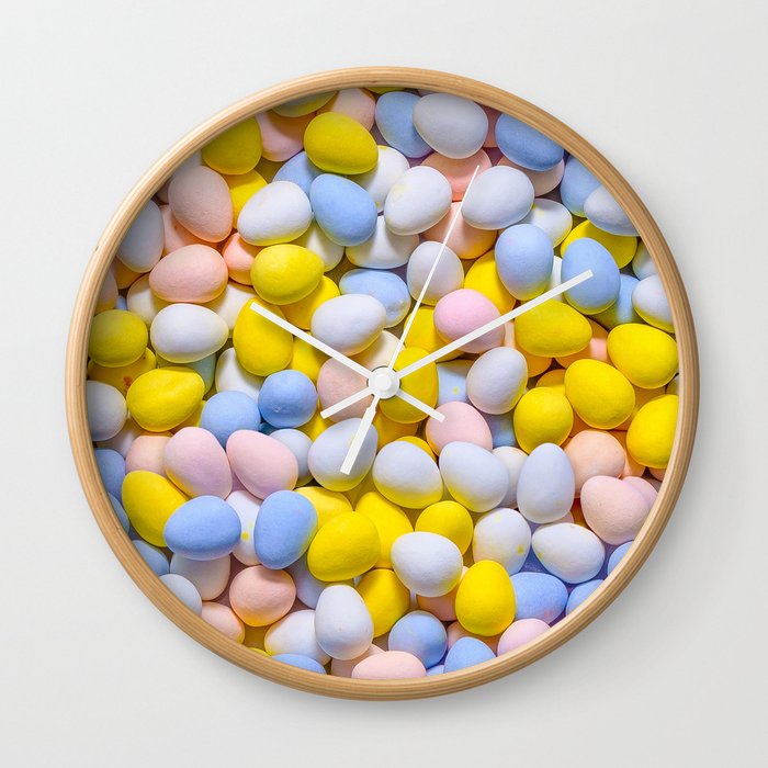 Candy Egg Chocolate Easter Photo Pattern Wall Clock