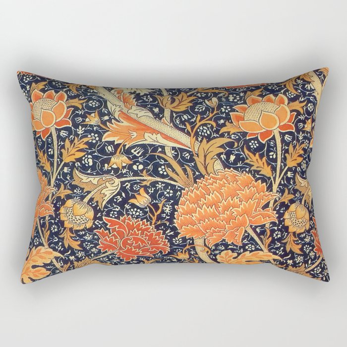 William Morris Cray Floral Art Nouveau Pattern Rectangular Pillow