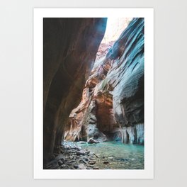 Around the Bend: Discovering the Beauty of the Narrows at Zion National Park Art Print