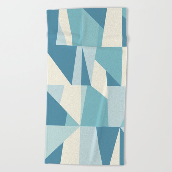 Geometric Blue Pattern Beach Towel