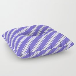 [ Thumbnail: Slate Blue & Mint Cream Colored Pattern of Stripes Floor Pillow ]