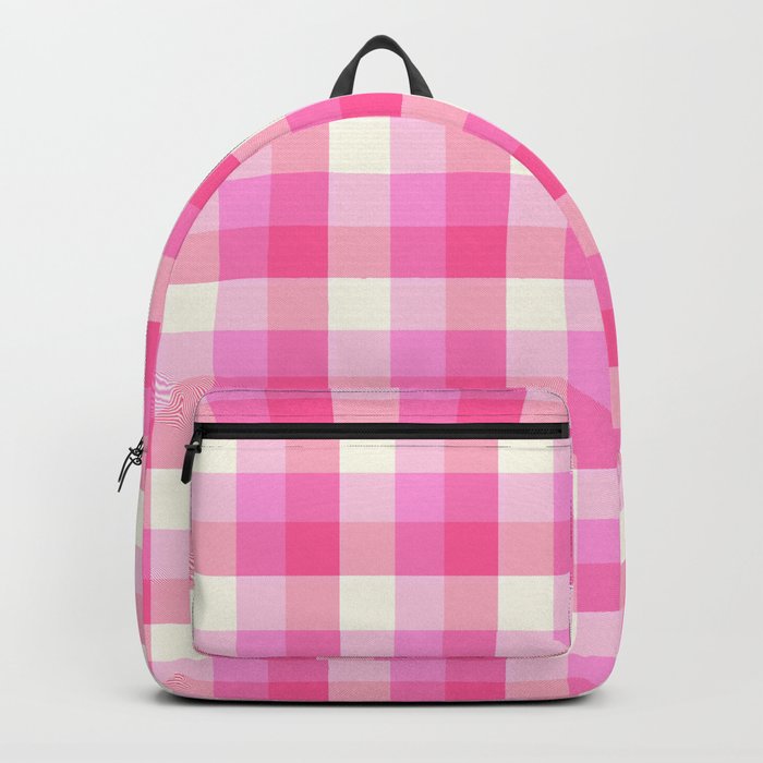 Hot Pink Plaid Backpack