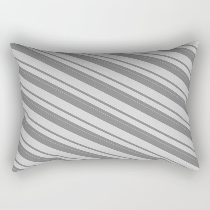 Grey & Light Grey Colored Lines/Stripes Pattern Rectangular Pillow