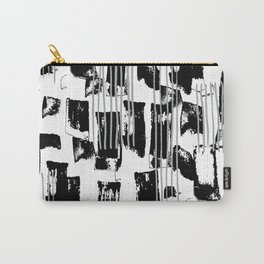 Black and White Handmade Stripes Carry-All Pouch