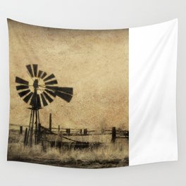 Old Windmill • Sepia • Western • Infrared • Texture Wall Tapestry