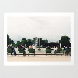 Fountain at Jardin de Tuileries, Paris, France Art Print