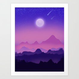 Night Mountains Art Print