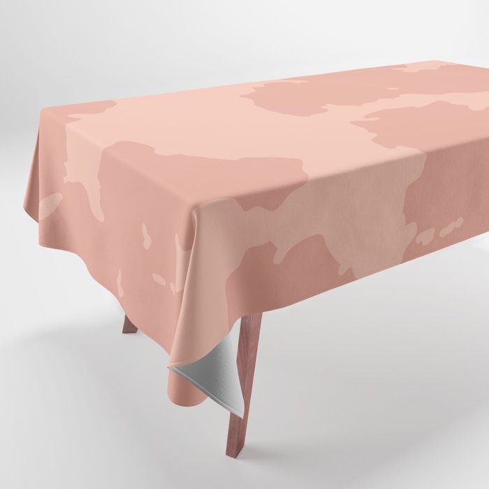 Cow Spots in Nostalgic Retro Nude Pink Tablecloth