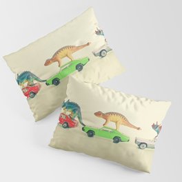 Dinosaurs Ride Cars Pillow Sham