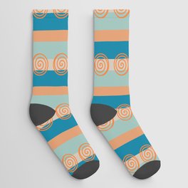 Vivid Tangelo Spiral Socks