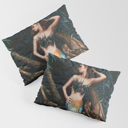 Mermaids of the tropical Amazon river basin; magical realism fantasy female mermaid portrait color photograph / photography Pillow Sham