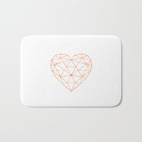 COPPER HEART (WHITE) Bath Mat