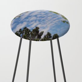Summer park landscape with lacy clouds Counter Stool