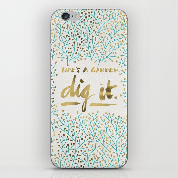 Dig It – Gold & Turquoise iPhone Skin