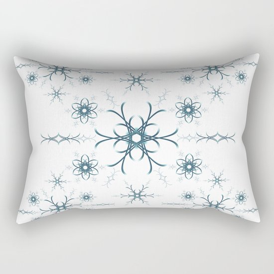 Blue flowers. Pattern. Rectangular Pillow