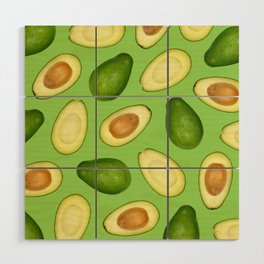 Pattern of green avocado Wood Wall Art
