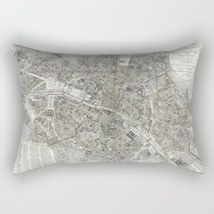 Map of Paris, France - 1823-vintage pictorial map Rectangular Pillow