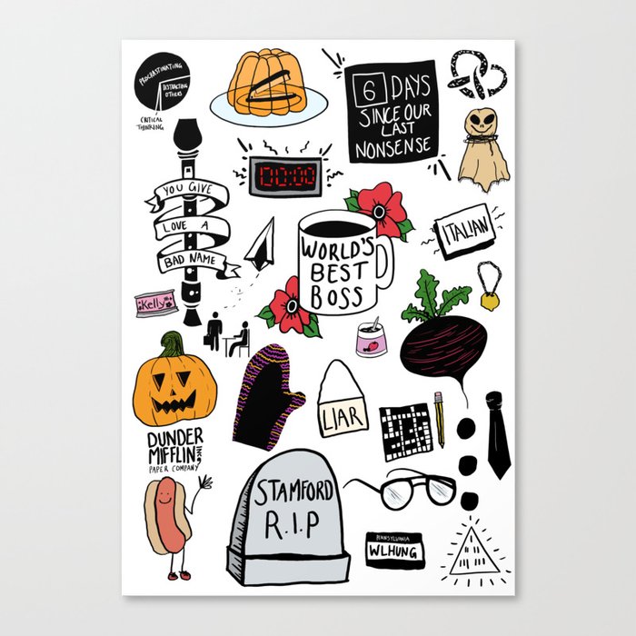 The Office doodles Canvas Print