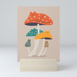 Cat and Plant 47: Mushroom Cats Mini Art Print