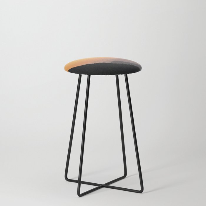 mountains at dusk Counter Stool