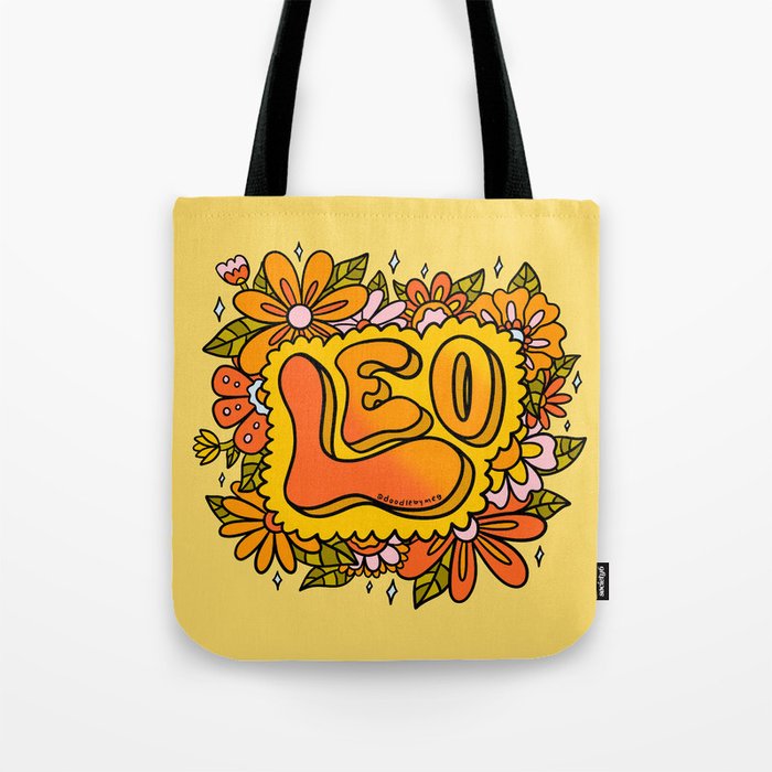Leo Flowers Tote Bag