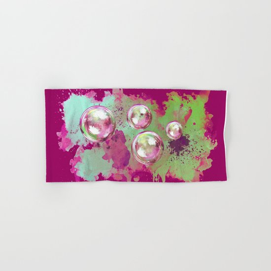 Soap bubbles in the sky watercolor painting Hand & Bath Towel